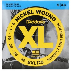 D'Addario EXL125 Nickel Wound Super Light Top Regular Bottom Electric Strings (.009-.046)